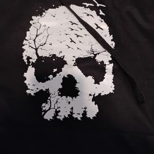Black Hoodie with White Skull Design